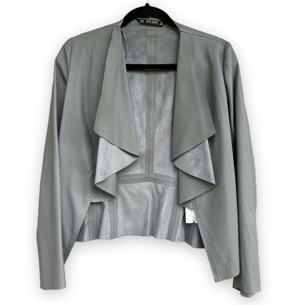 Zara | Faux Leather Grey Jacket- Size XS